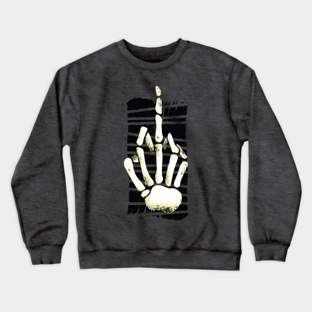 Skeleton Middle Finger Crewneck Sweatshirt by madeinchorley